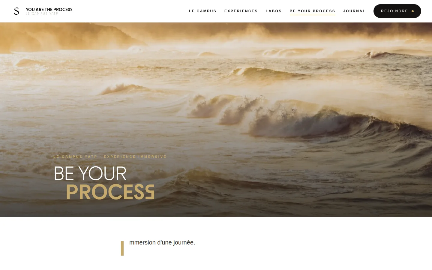 Page Be Your Process du site de Sophie Nyss