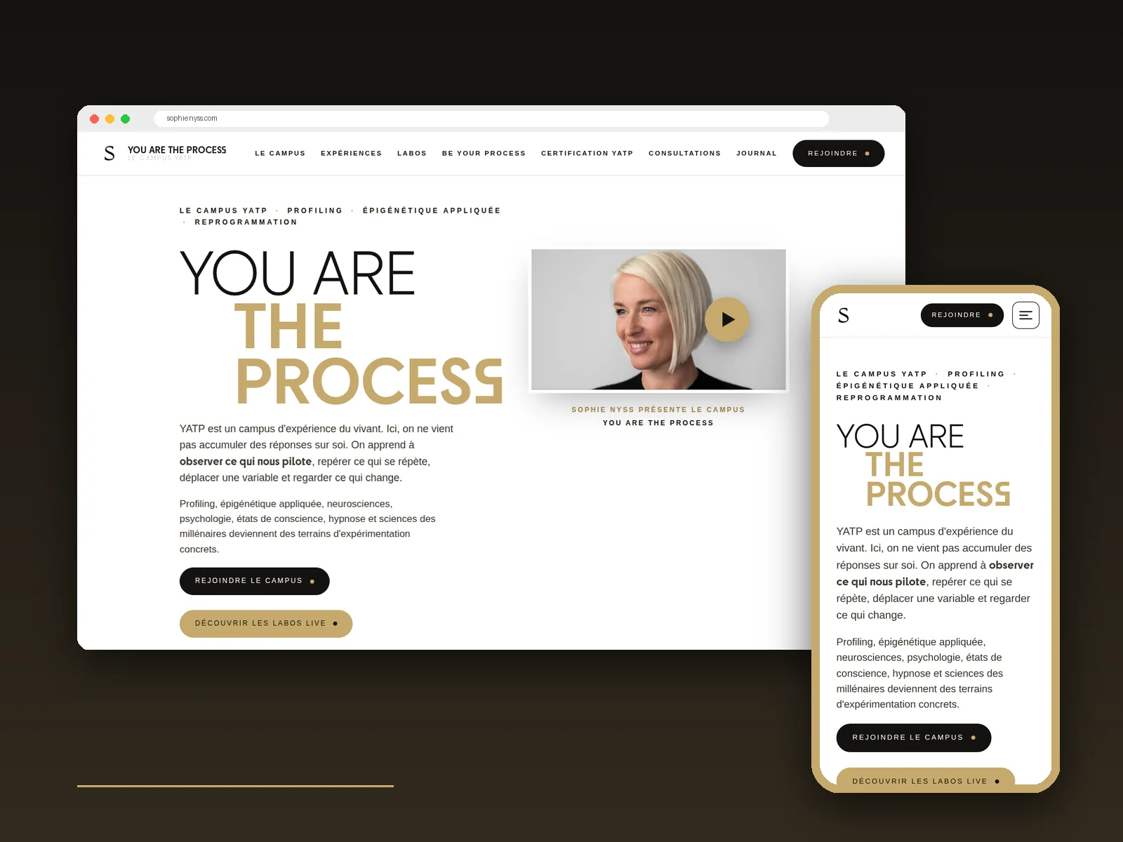 Sophie Nyss, You are the process | Landing page