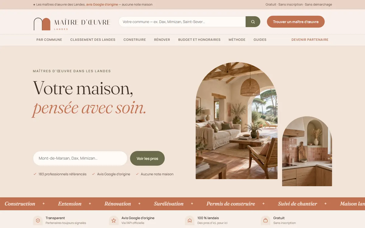 Habitat et artisans dans les Landes : un réseau de sept sites pour trouver le bon pro