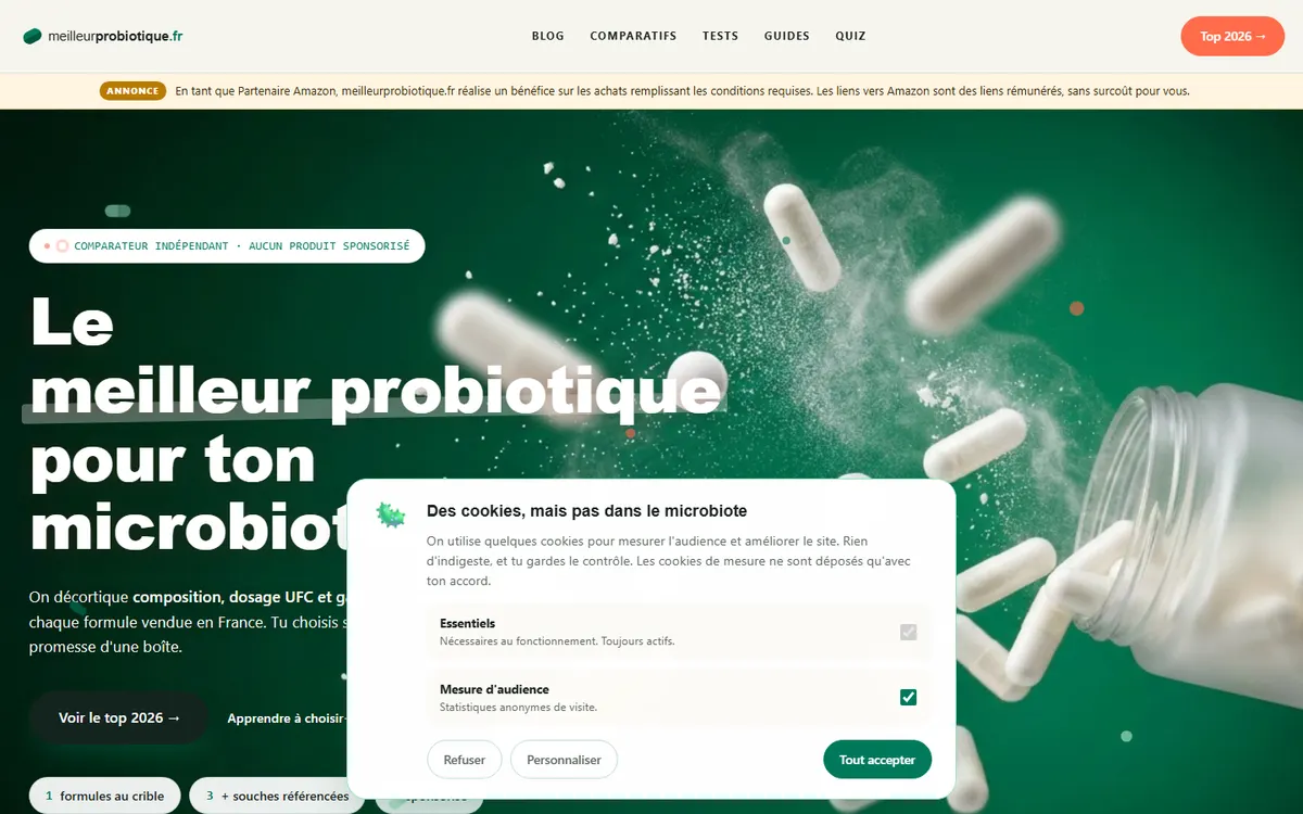 Meilleurprobiotique.fr, comparatif indépendant de probiotiques