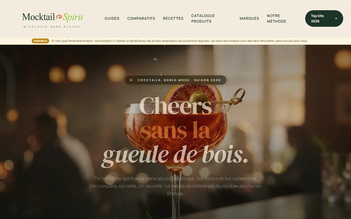 Mocktailspirit.fr : un média sur les cocktails sans alcool, construit et rédigé avec l’IA