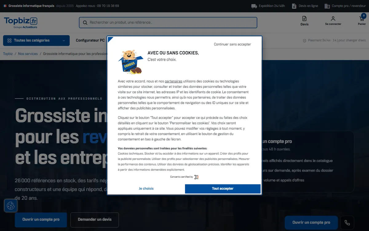Topbiz, grossiste informatique | SEO, Google Ads et réseaux sociaux